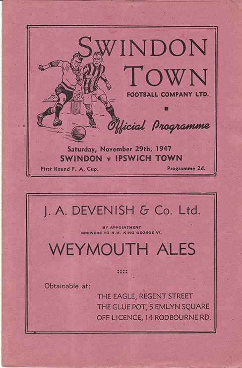 <b>Saturday, November 29, 1947</b><br />vs. Ipswich Town (Home)
